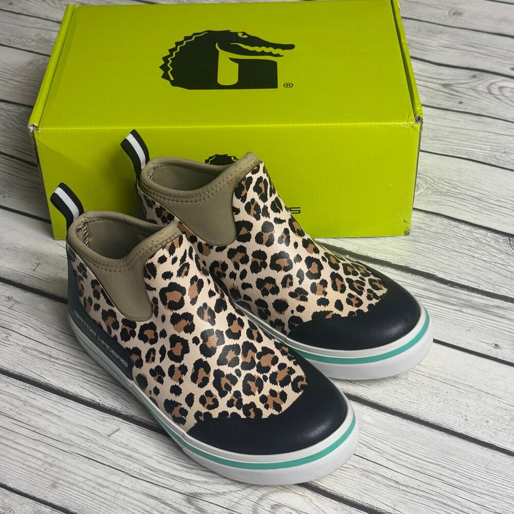 Gator Wader Camp Boots | Womens - Leopard/Aqua Size 9 - Picture 7 of 8